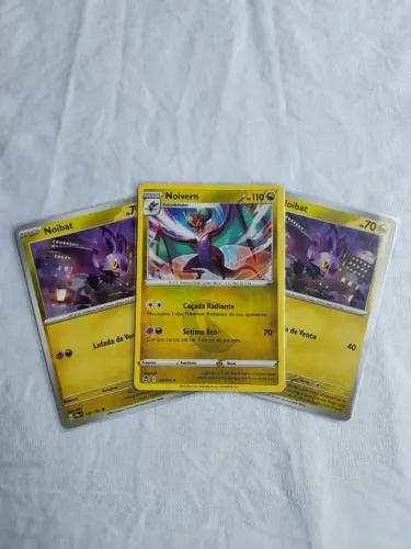 Cartas Pokémon: O Dragão Noivern e dois Noibat !!!!