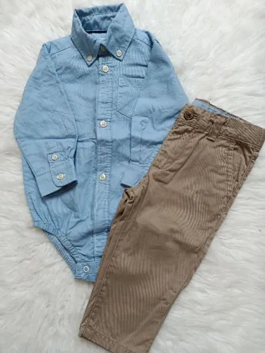 Conjunto social masculino de bebê 