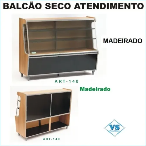 Balcão Seco Atendimento 1,40 mts Cor Madeirado Lançamento Padarias , Loja de Bolos
