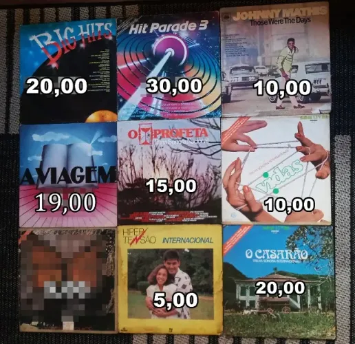 LPs a partir de 5,00 - discos de vinil 5,00 a unidade  MPB, Coletâneas Pop/Rock, Novelas