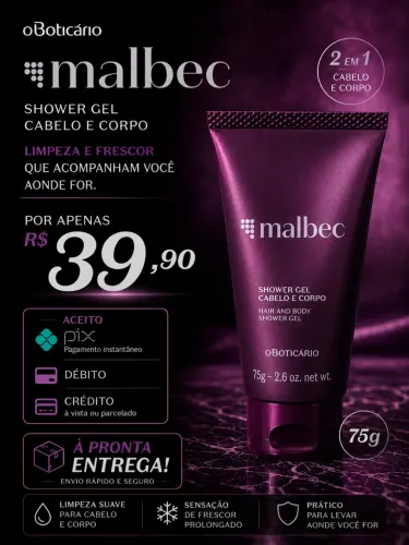 Gel corpo e cabelo Malbec a pronta entrega 