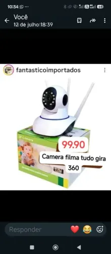 Camera gira 360  filma  escuta fala 