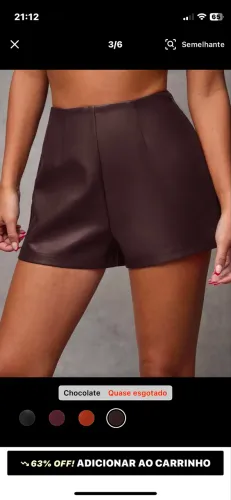 Short curto Couro PU