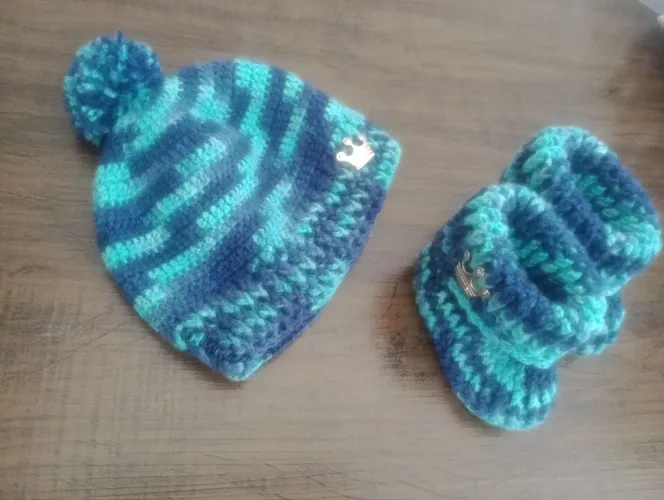 Touca e bota RN inverno Studio Crochê da Reh