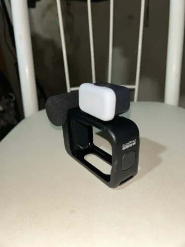 Mídia Mod GoPro Original + Luz LED + Espuma Corta-Vento