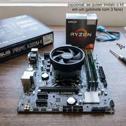 KIT UPGRADE RYZEN 5 5600GT AMD A320M PLACA MÃE 16GB MEMÓRIA RAM DDR4 