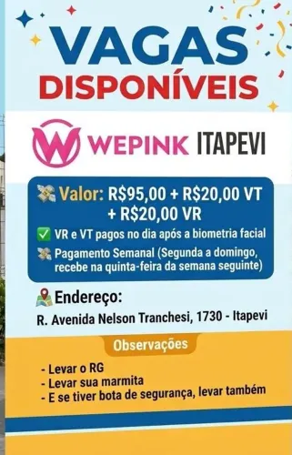 Vagas para diaria