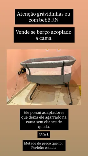 Berço acoplado semi novo 