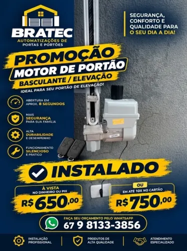 Motor de portão eletrônico de 8 segundos instalado