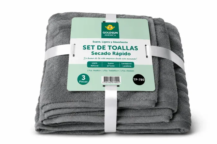 Kit 3 Toalhas Premium Super Macias + Secagem Rápida