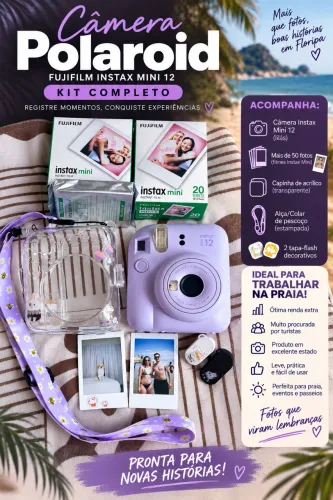 Câmera Polaroid instax mini 12 lilás