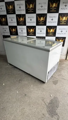 Freezer tampa de vidro sorvetes e congelados 1,50m 550 litros