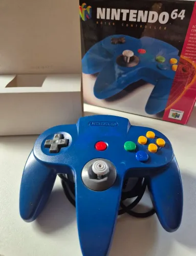 Controle Nintendo 64 Azul com caixa repro