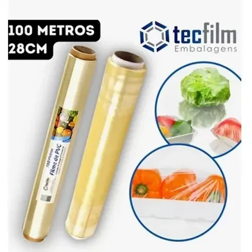 Rolo Bobina Filme Pvc 100m 28cm Tecfilm
