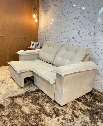Sofa Retratil Reclinavel moscow com pilow top tecido jolie em Promoção