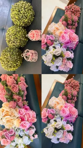 Vendo lote com aproximadamente 100 flores artificiais de alta qualidade.