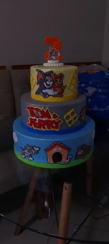 Bolo fake do tom e jerry com ou sem vela