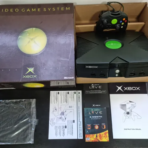 Xbox clássico na caixa reprodução game desbloqueado com HD 500gigas leitor off 