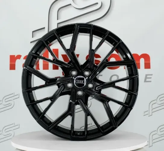 Jogo de Roda Audi Q8 Preto Brilhante Diamantado 5x112 - 21x9 Offset 25 (Nv)