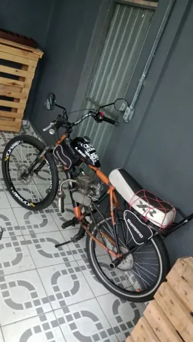 Bike motorizada aro 26 laranja motor bicimoto novo 