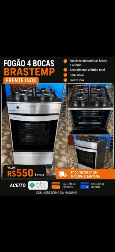 Vendo fogao brastemp funcionando perfeitamente Faço entrega Aceito cartão pix