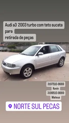 Audi a3 turbo sucata tenho 150cv e 180 cv para retirada de peças 