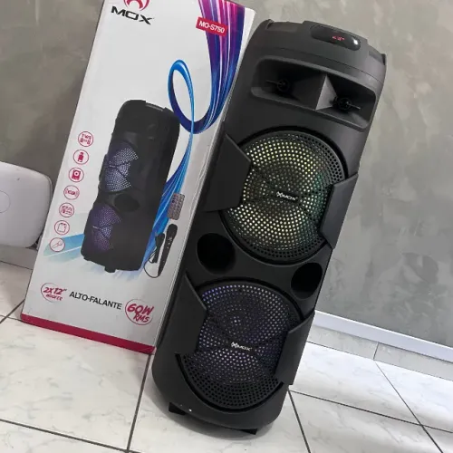 Caixa de Som Bluetooth Portátil Potente da Mox MO-S750 Com microfon