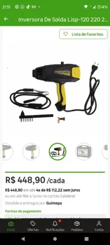 Máquina de Solda Lisp-120 220v 2.5KVA