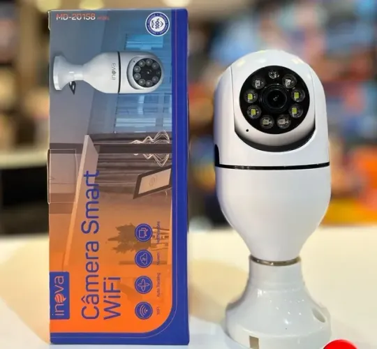 Câmera inteligente 360 com soquete