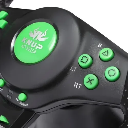 volante gamer com vibração x-box,p3, p2, pc, usb modeo verde