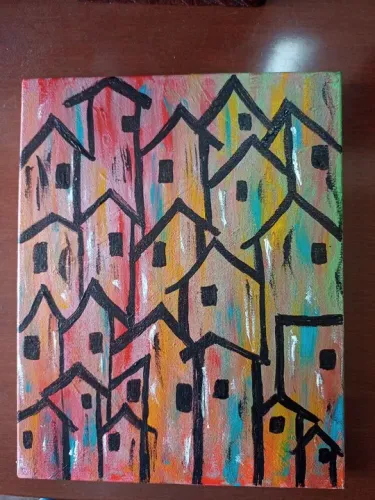 Quadro pintado sobre tela