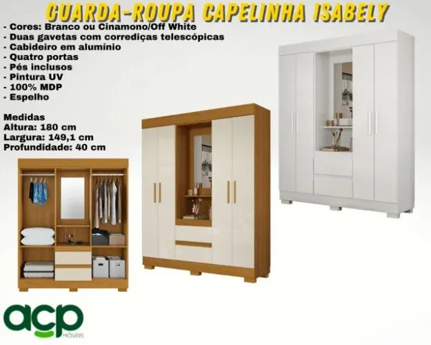 Roupeiro capelinha isabely levo hoje total