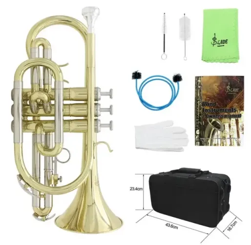 Trompete Cornet Bb SIB-MOL Luthieria Prosperar Slade com Todos Acessórios