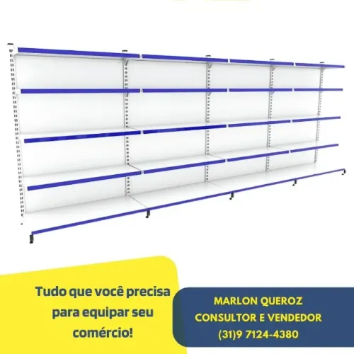 Gondola de Parede 1,70M 5 bandejas Nova