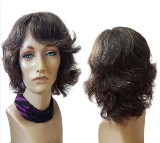 Peruca natural de cabelo humano brasileiro do sul 