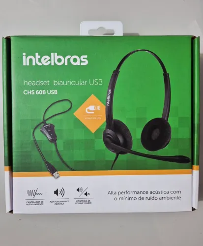 Headset biauricular Intelbras CHS60B USB