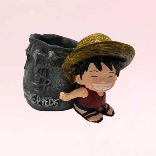 Boneco Luffy One Piece com Saco de Dinheiro - Porta treco