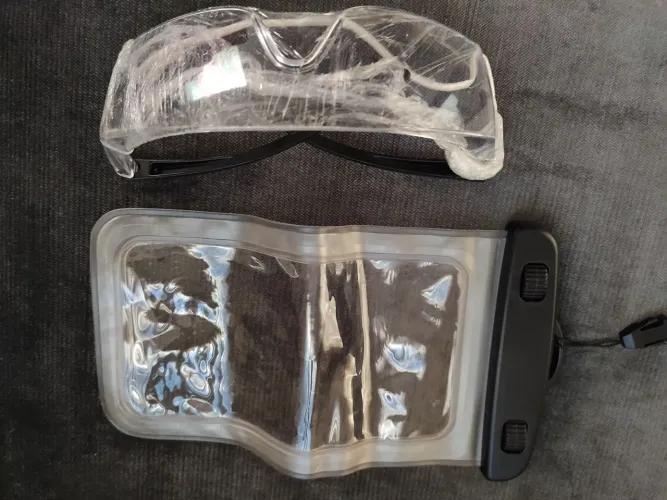Óculos de proteção transparente + proteção celular 