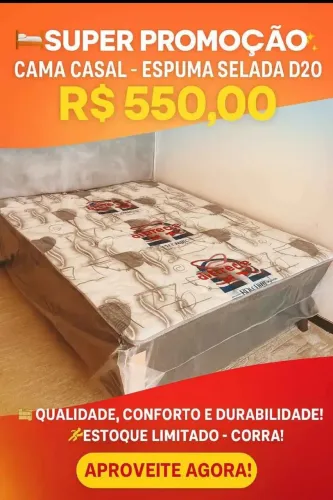 Mega promoção camas box casal novas 5 cm de espuma acoplada