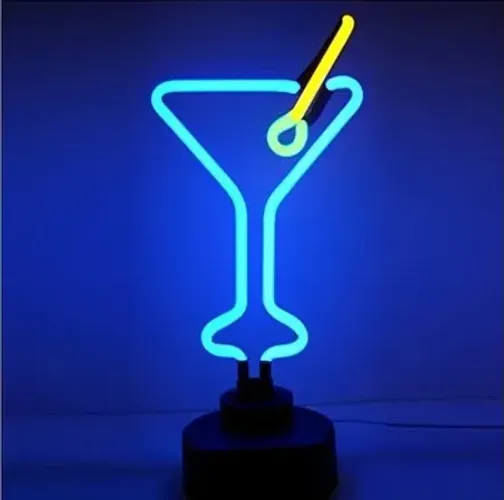 luminária de neon drink martini 007 james bond coquetel bar 