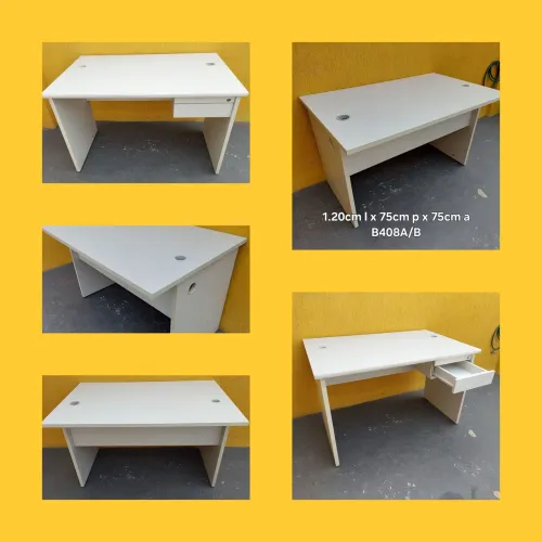 Mesa escritório com gaveta-branca