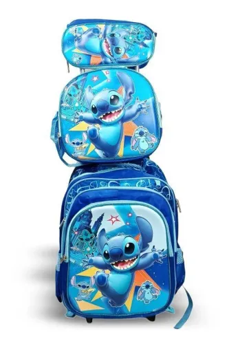 kit Escolar Mochila 3D DE Rodinha lancheira e estojo somente 159! Entrego em todo DF