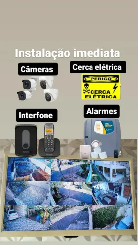 Kit de Segurança Completo - Câmeras, Alarme e Cerca Elétrica