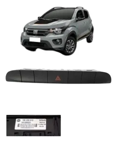 Botão Comando Pisca Alerta Fiat Mobi 100233013 Original Preto