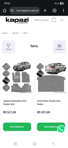 Pra vender hoje!!! Tapete Kapazi para Yaris Sedan