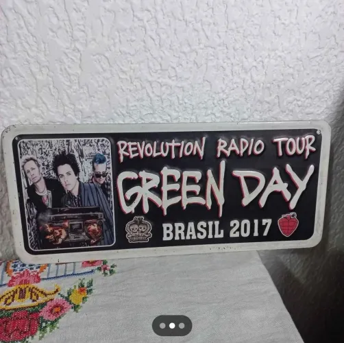 Placa de Metal Green Day Revolution Radio Tour Brasil 2017