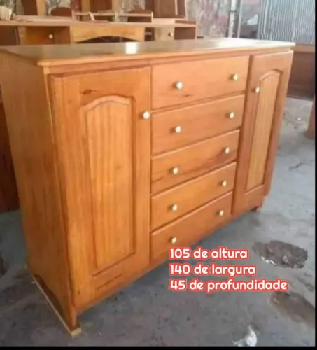 Armário de Madeira 5 Gavetas 105x140x45cm