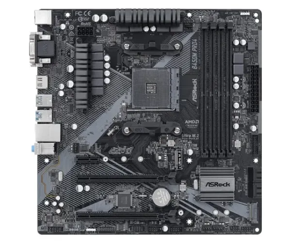 Placa-mãe OEM ASRock B450M Pro4 AMD AM4 MATX DDR4