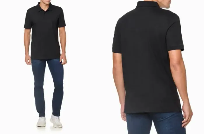Camisa polo masculina Calvin Klein preta tamanho GGG, XXL nova com etiquetas