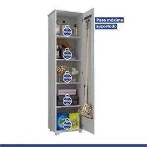Armário Multiuso Lavanderia Jasmim Kaiki Branco - Entrega Rápida! 
